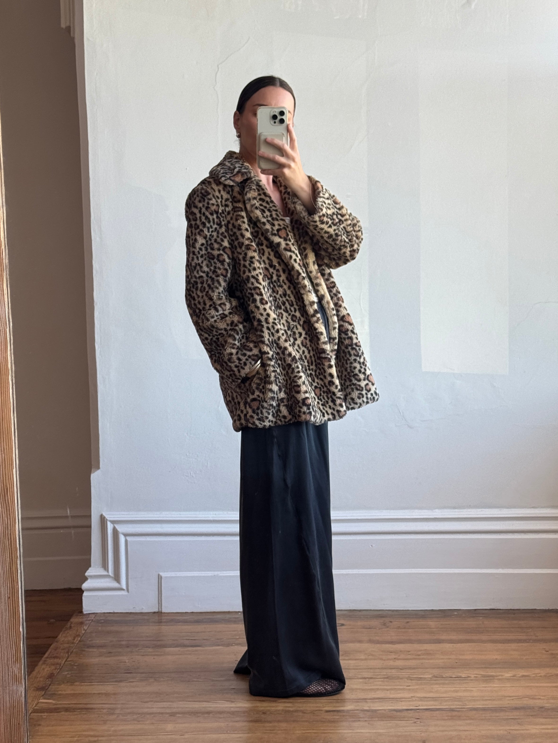 Vintage Moschino Teddy Leopard Coat