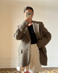 Vintage 90s Brown and Olive Tweed Wool Blazer