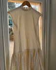 Vintage 90s Cream Broderie Anglaise Bubble Mini Dress