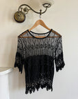 Vintage 90s Crochet Swirl Net Top