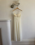Vintage 50s Chiffon Bow Peignoir Slip Set Creme