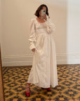 Vintage 70s Romantic Cotton Maxi Dress