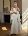 Vintage 90s Plus Size Satin Minimal Bow Wedding Dress and Sash