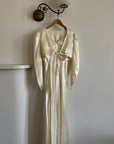Vintage 30s Creme Liquid Satin Dress with Train and Jacket