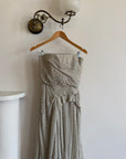 Archival Y2K J Mendel Pure Silk Beaded Wedding Dress Pale Grey