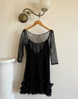 Archival Y2K Lace Ruffle Mini Dress Noir