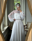 Vintage 70s Australian Made Billow Sleeve Wedding Dress