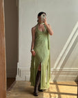 Vintage 90s Olive Strapless Fairy Dress
