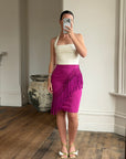 Vintage 80s Gianni Versace Couture Tassel Skirt Fuschia