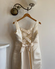Vintage 90s Satin Slip Ribbon Crossover Bow Bridal Midi