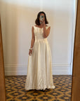 Vintage 30s Satin Sweetheart Wedding Dress with Train