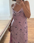 Vintage 90s Lilac Silk Blend Asymmetrical Party Dress