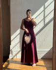 Vintage 90s Australian Made Plum Strappy Dress