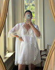 Vintage 60s Babydoll Peignoir Bridal Set Ivory
