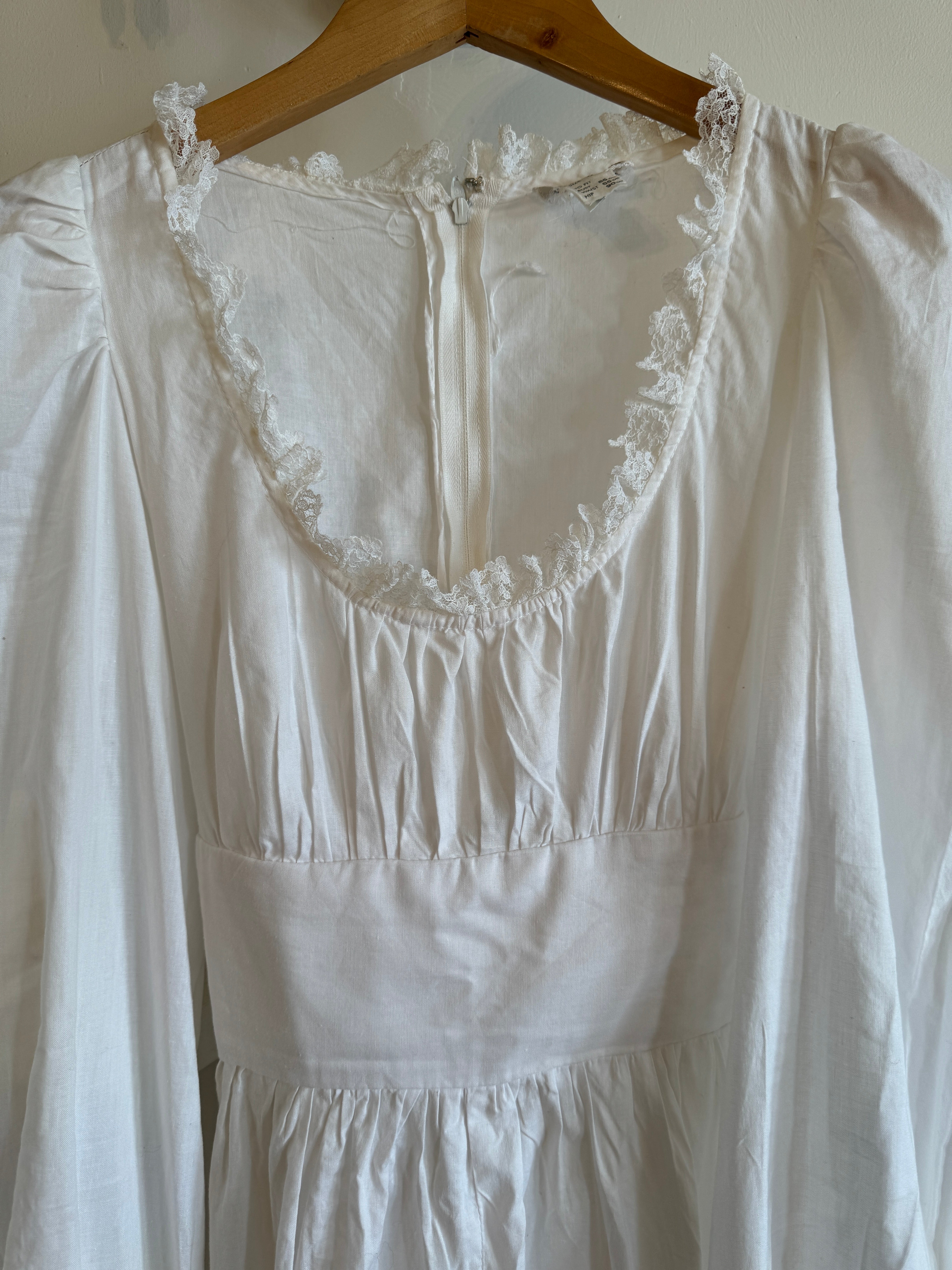 Vintage 70s Romantic Cotton Maxi Dress