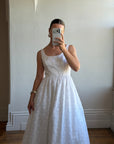Vintage 90s Scoop Neck Floral Wedding Dress