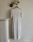 Antique Edwardian Lace Tea Soiree Dress Short Sleeve