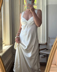 Vintage 90s Calvin Klein Satin Bridal Slip Ivory