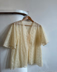 Vintage Creme Lace Tie Top