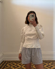 Vintage Edwardian Cotton Hi Front Bib Blouse
