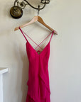 Vintage Y2K Pure Silk Fairy Dress Hot Pink