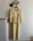 Vintage 70s Tiered Lace Tunic Wedding Dress Creme