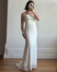 Vintage Y2K Slinky Beaded Wedding Slip Dress