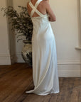 Vintage 90s Calvin Klein Satin Bridal Slip Ivory