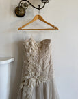 Vintage 90s Pure Silk Couture Origami Wedding Dress