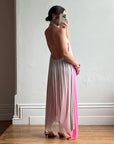 Vintage Y2K Mesh Silk Halter Dress Hot Pink