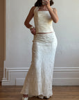 Vintage 90s Beaded Halter Two Piece Bridal Slip Set