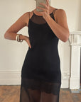 Vintage 90s Archival Jenny Bannister Sheer Slip Dress Noir