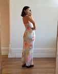 Vintage 90s Cloudy Floral Strappy Midi Dress