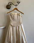 Vintage 90s Princess Brocade Champagne Wedding Gown