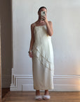 Vintage 90s Embroidered Column Wedding Dress