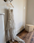Vintage 90s Pure Silk Couture Origami Wedding Dress