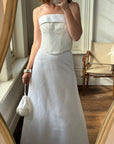 Vintage 90s Two Piece Satin Bridal Skirt and Jacquard Bodice