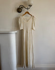 Vintage 30s Bias Cut Lace Wedding Dress Creme