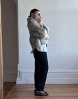 Vintage Grey Marle Fur Cropped Coat