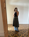 Vintage Wool Pleated Skirt Grey