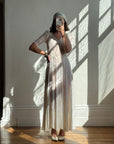 Vintage 30s Bias Cut Lace Wedding Dress Creme