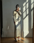 Vintage 40s Liquid Satin Classic Bridal Midi With Bows