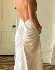 Vintage 90s Crinkle Bias Cut Wedding Dress