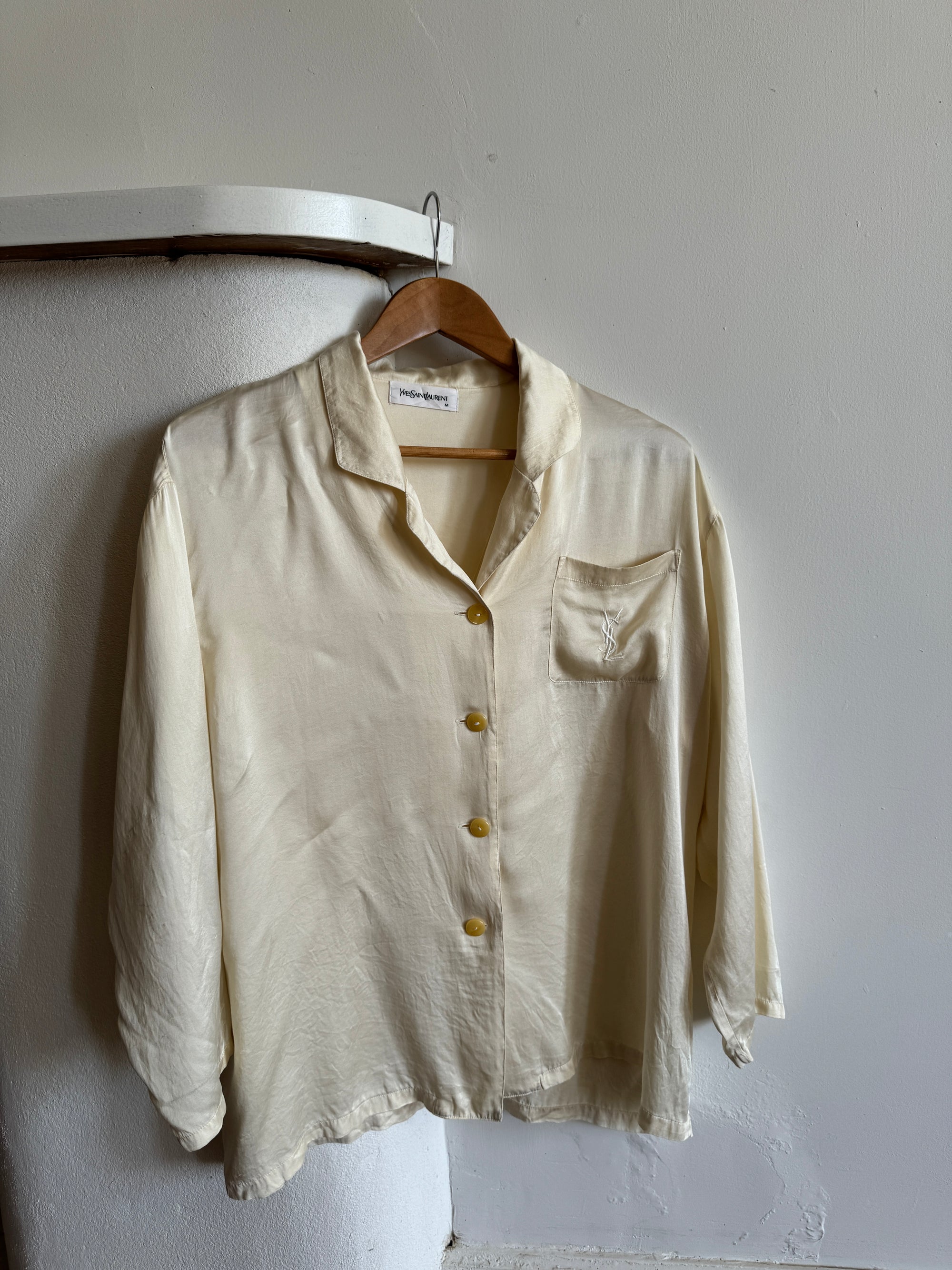 Vintage 100% Silk YSL Button Up Shirt