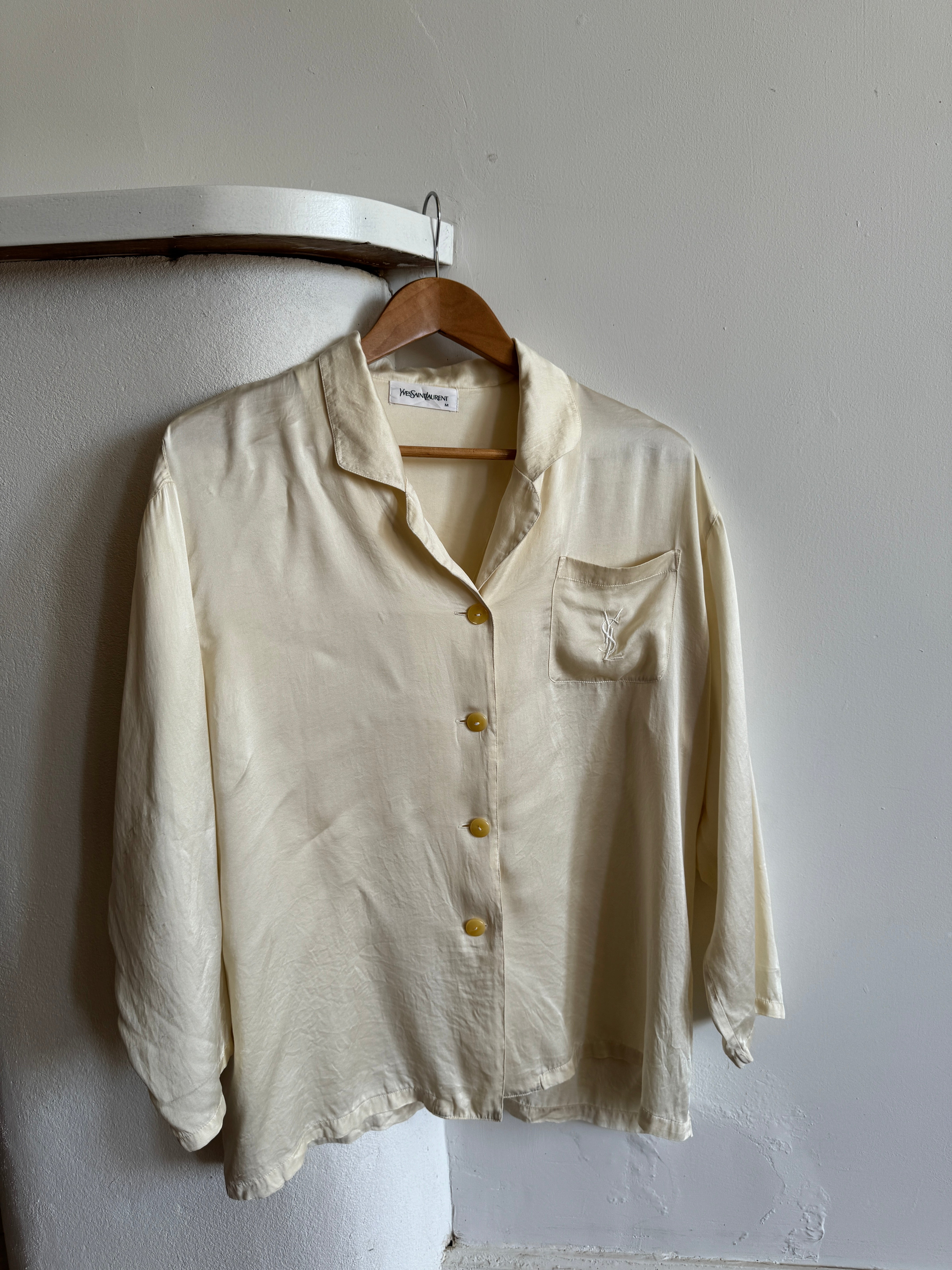 Vintage 100% Silk YSL Button Up Shirt