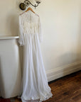 Vintage 60s Poet Sleeve Chiffon Wedding Gown