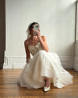 Vintage 50s Gold Brocade and Tulle Wedding Gown