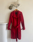 Vintage 90s Red Mid Length Trench Coat