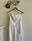 Vintage 90s Strapless Hanky Hem Dress White