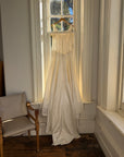 Vintage 90s Italian Naked Embroidered Satin Wedding Dress